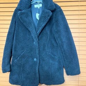 Sebby Faux Shearling Teddy Bear Coat black size Medium